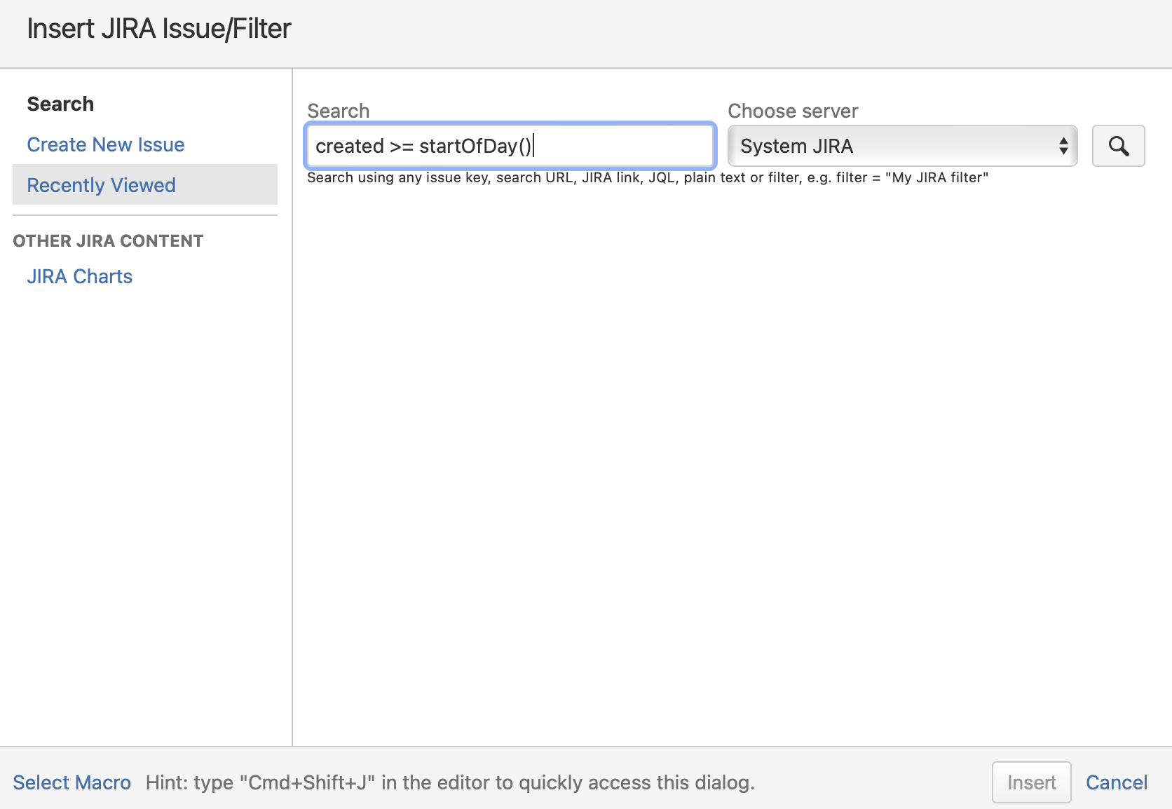 Confluence jira issues
