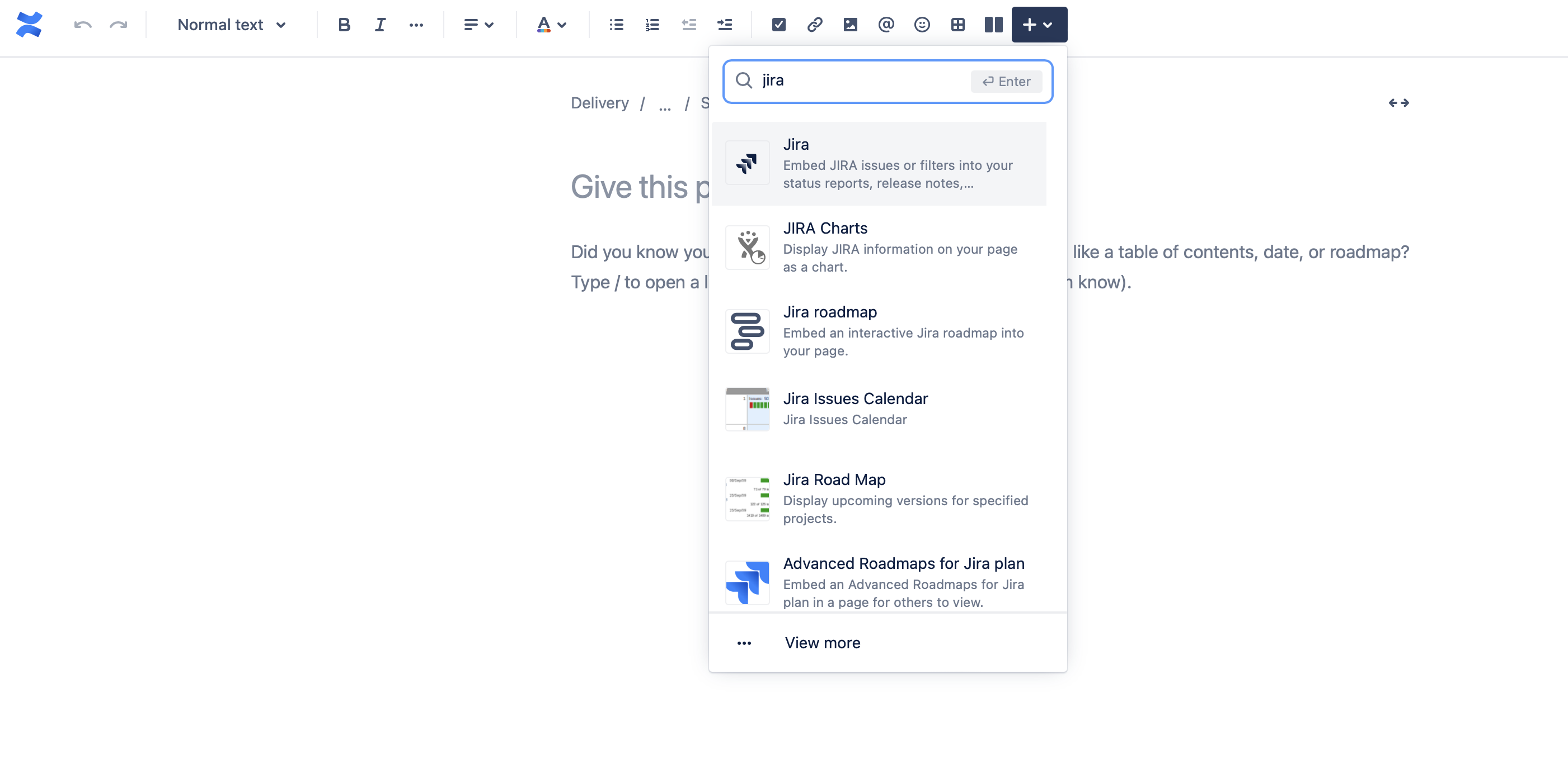 Confluence jira macros